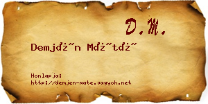 Demjén Máté névjegykártya