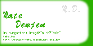 mate demjen business card